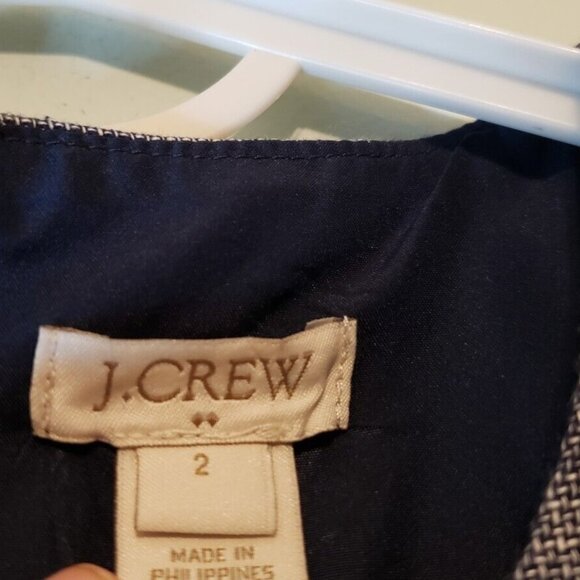 J.Crew Womens 2 Straight Pencil Dress Cotton Linen Blend Short Sleeve Blue Lined - Picture 5 of 6